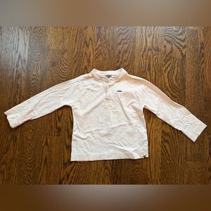 Emile et Ida boy’s “mustache” ivory henley long sleeve shirt - size 6